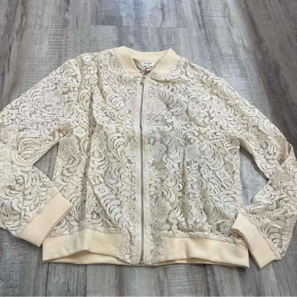 Umgee Cream Lace Jacket Size Large